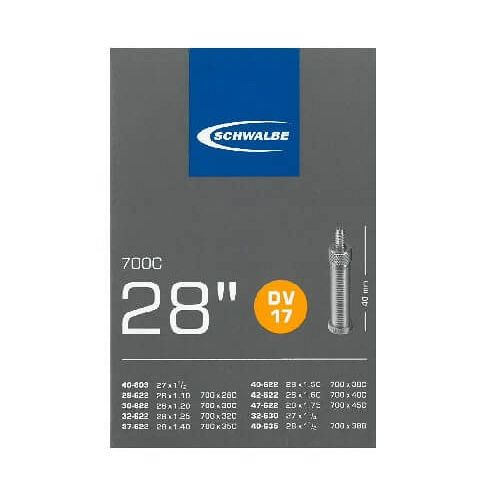 Schwalbe DV17 slange 700x28-45C / 28/47-622 med almindelig ventil - Kibæk Cykler