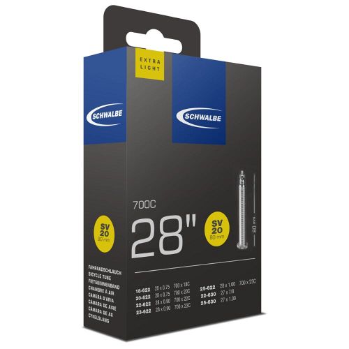 Schwalbe SV20 Extra Light racerslange - 700x18-25C - 80 mm ventil - Kibæk Cykler