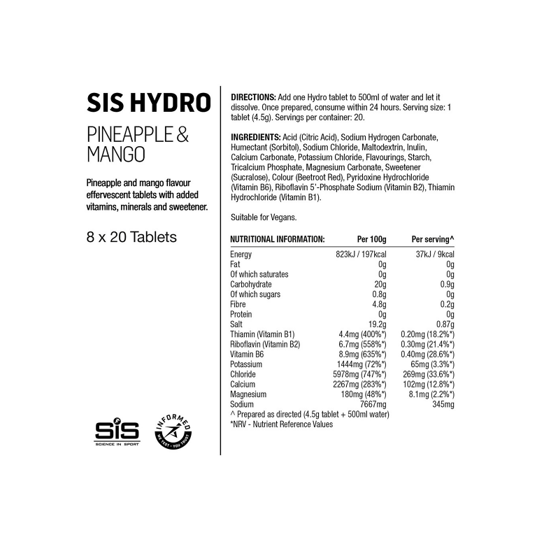 SIS Go Hydro tabs - elektrolyt drik - Ananas & Mango - Kibæk Cykler