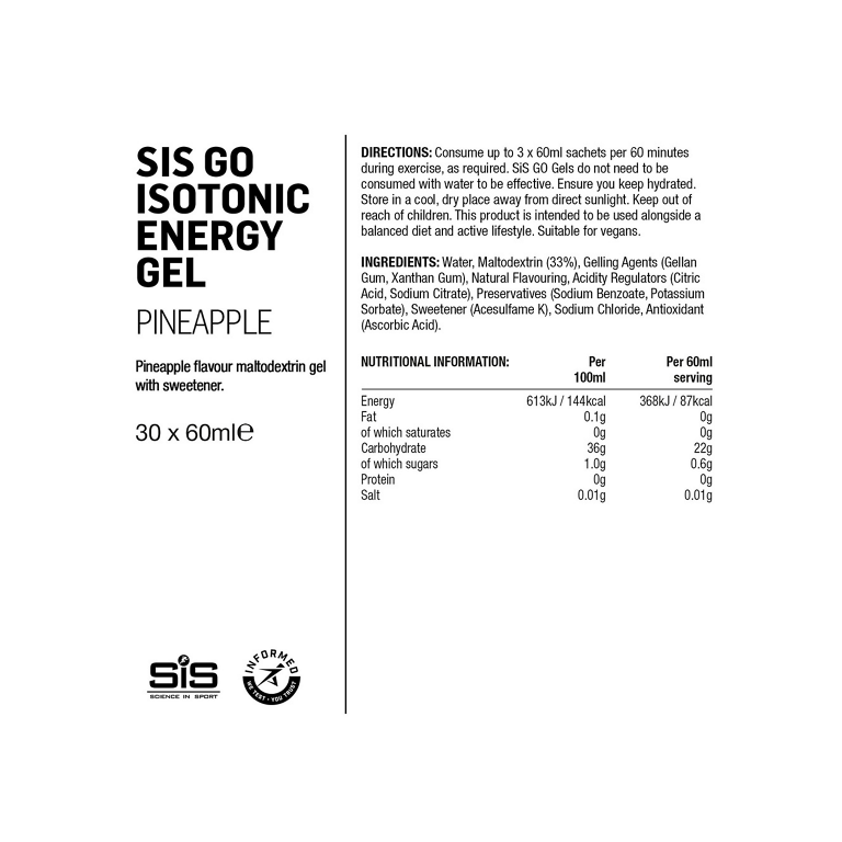 SIS Go Isotonic Energy Gel - Pineapple - Kibæk Cykler