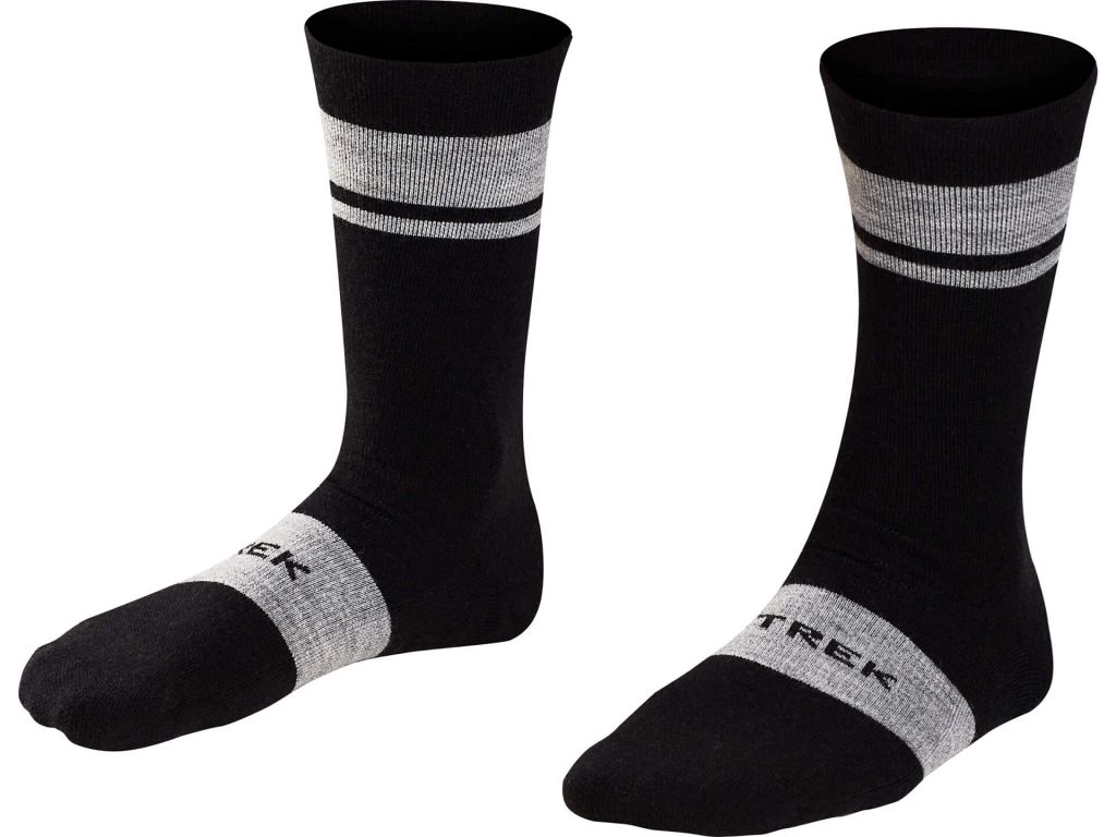 Trek Race Crew Cushioned Merino Wool cykelstrømper - Sort - Kibæk Cykler