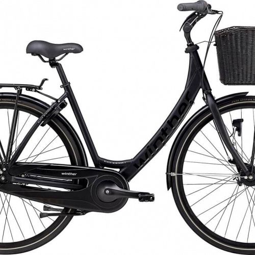 Winther Black Winther 4 shopping cykel - mat sort - Kibæk Cykler