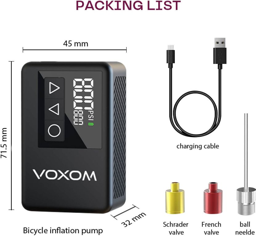 Voxom EPu2 elektrisk cykelpumpe - lille og kompakt - Kibæk Cykler